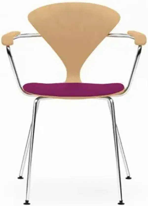 Cherner Metal Base Armchair with Seat Pad