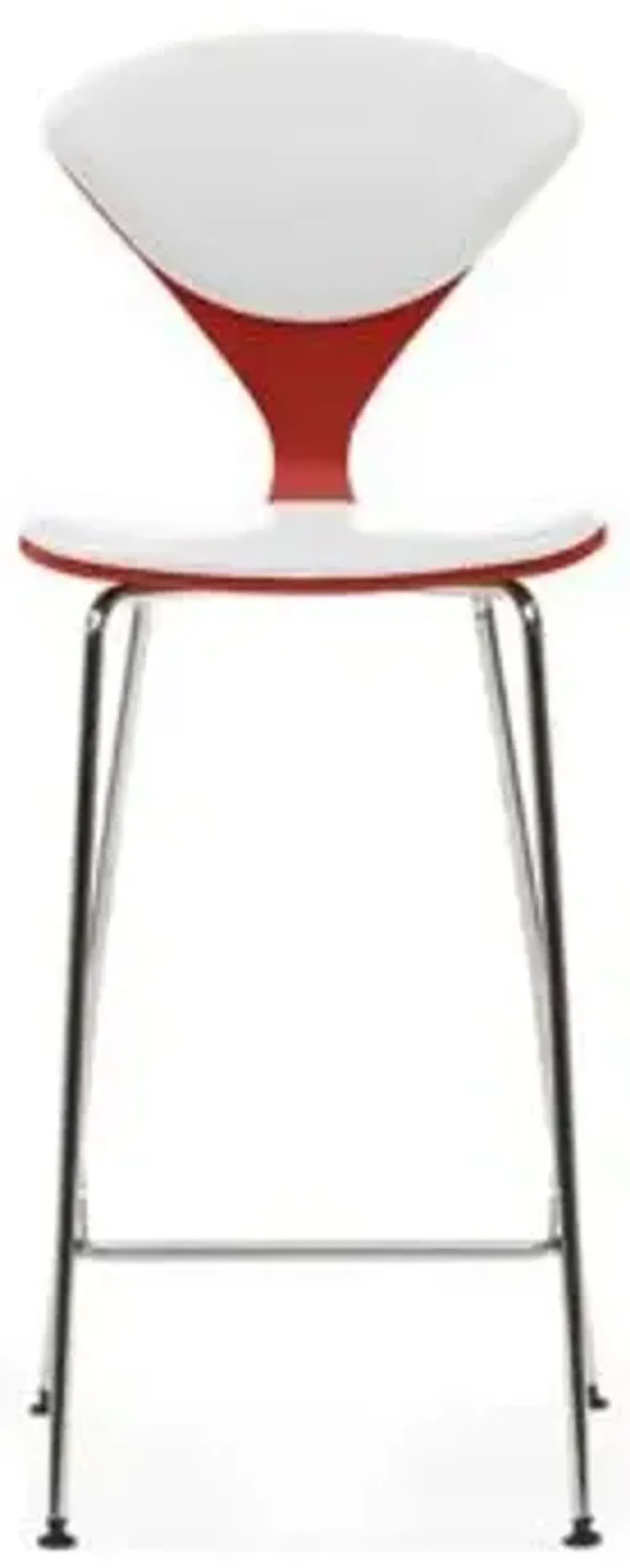 Cherner Seat and Back Upholstered Metal Base Stool