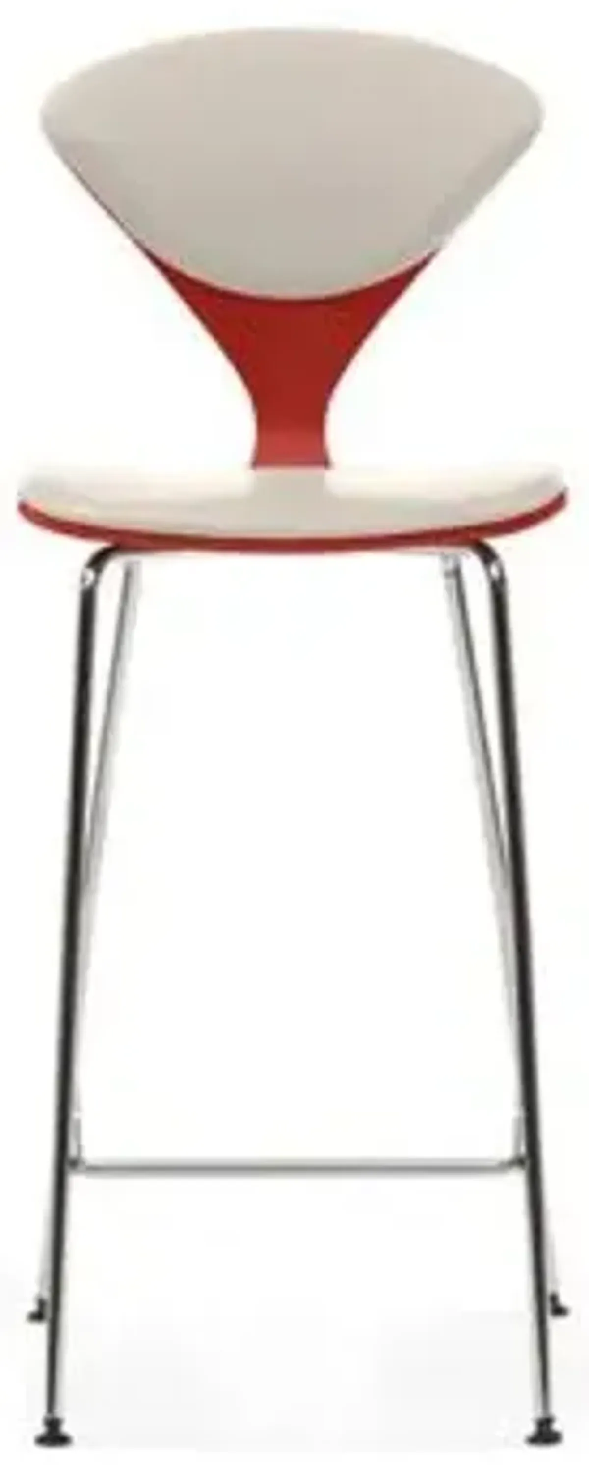 Cherner Seat and Back Upholstered Metal Base Stool