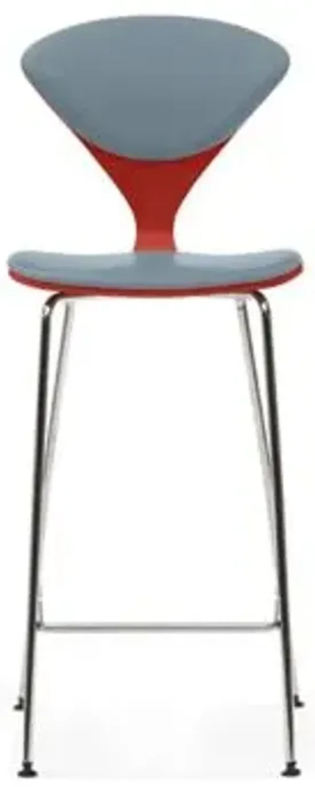 Cherner Seat and Back Upholstered Metal Base Stool