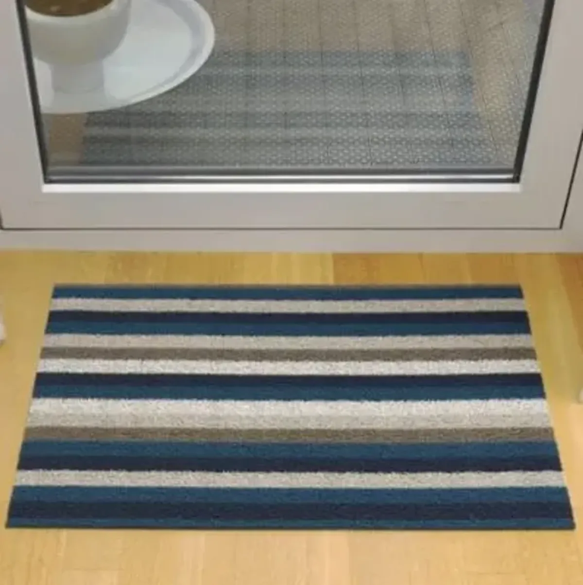 Even Stripe Shag Door Mat