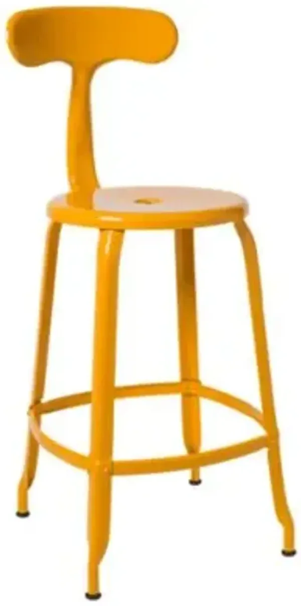 Nicolle Metal Backrest Bar & Counter Stool