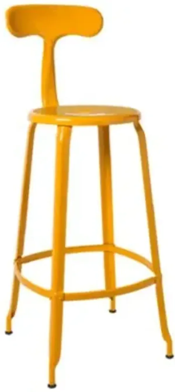 Nicolle Metal Backrest Bar & Counter Stool