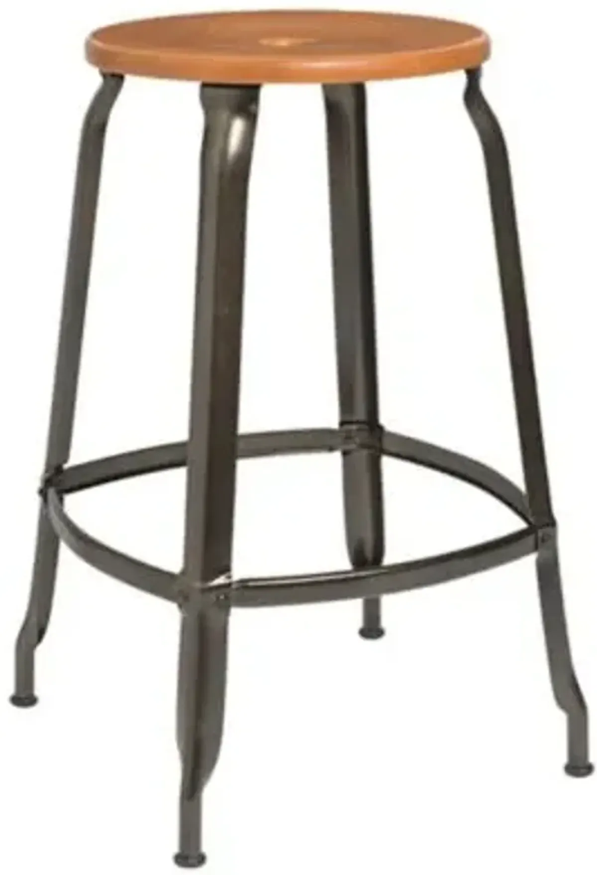 Nicolle Wood & Metal Low Stool
