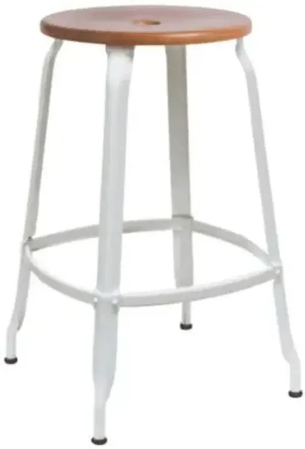 Nicolle Wood & Metal Low Stool