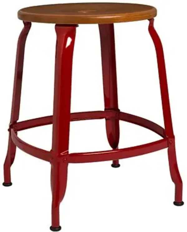 Nicolle Wood & Metal Low Stool
