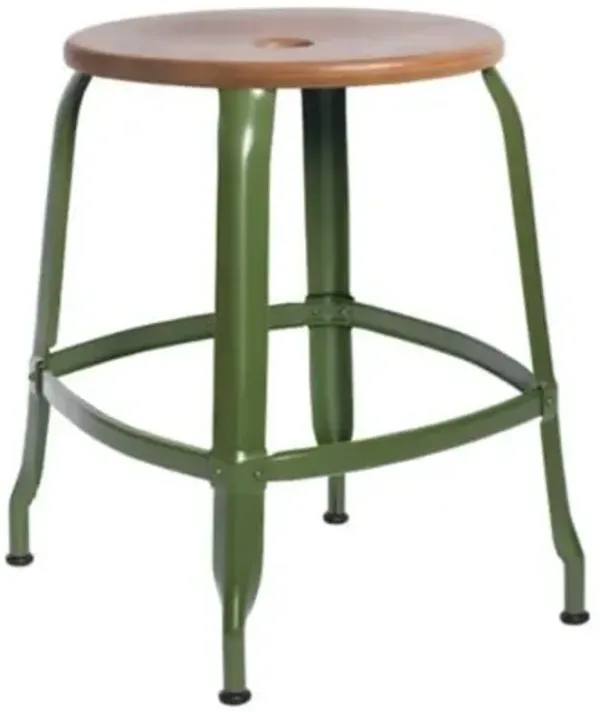 Nicolle Wood & Metal Low Stool