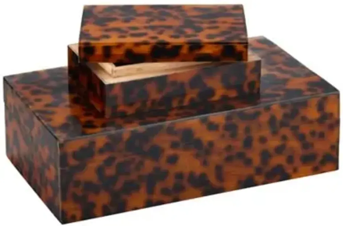 Faux Tortoise Box Set of 2