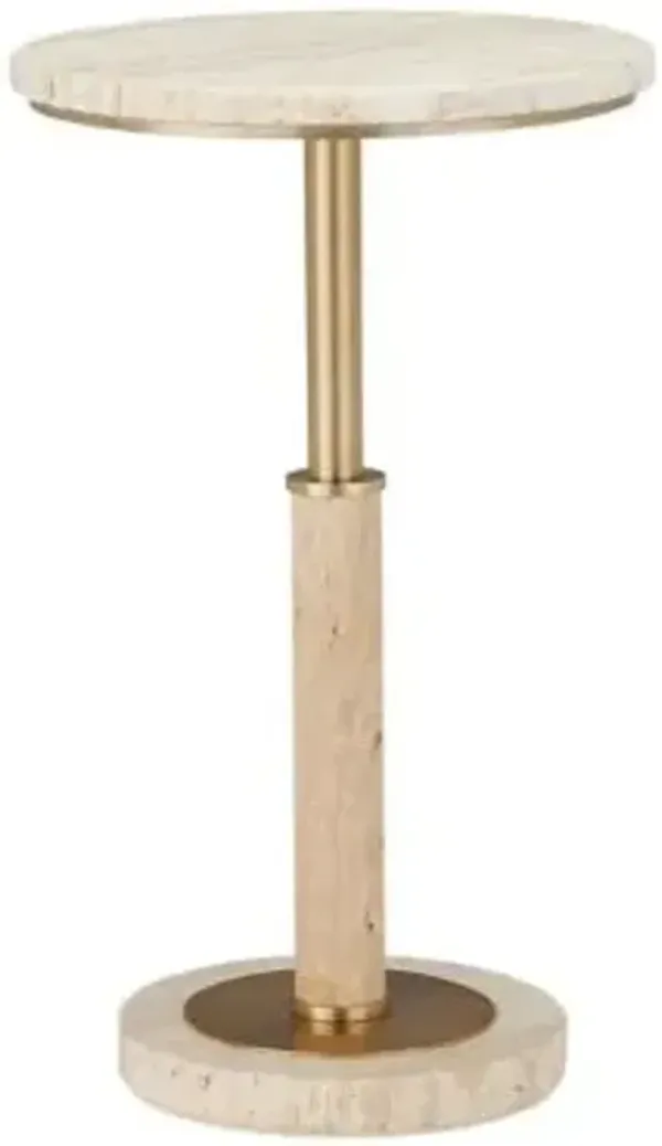 Miles Travertine Accent Table