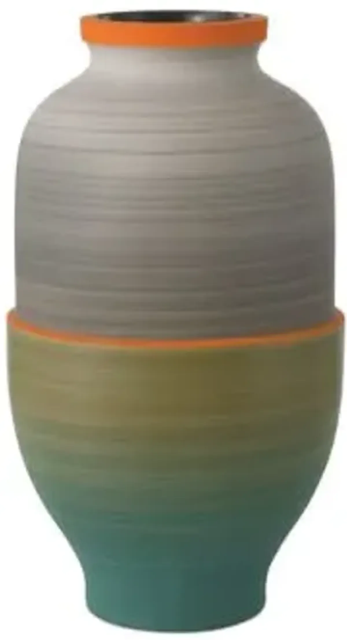 Happy 80's Gray, Beige, Orange & Blue Vase, Set of 3
