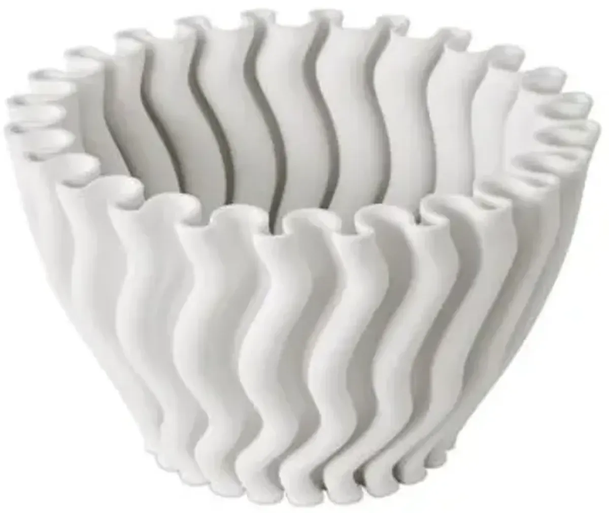 Ripple White Vase