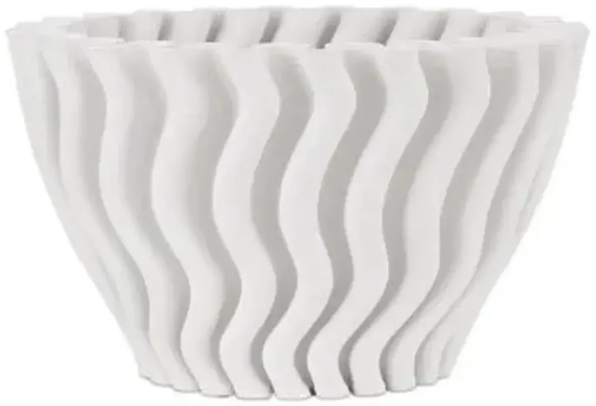 Ripple White Vase