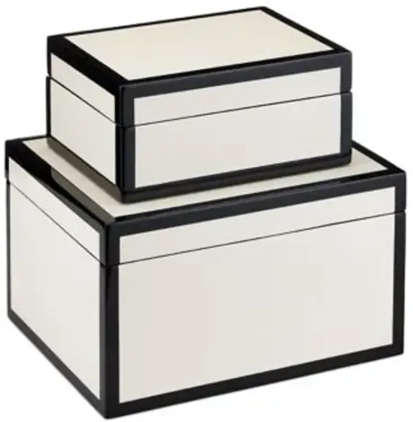 Ivory Lacquer Box, Set of 2