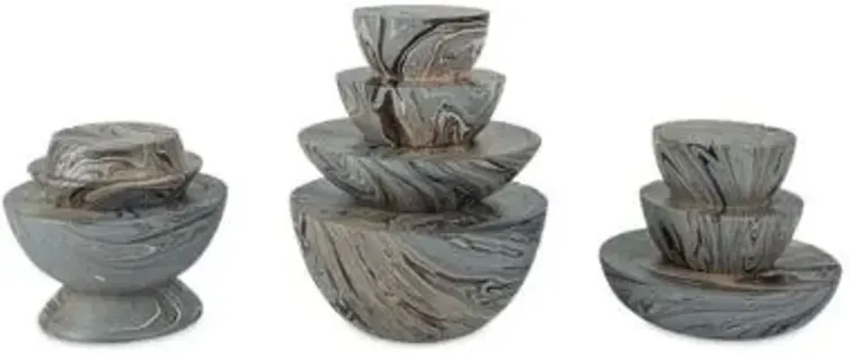 Marbleized Stacking Box, Set of 3