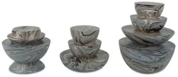 Marbleized Stacking Box, Set of 3