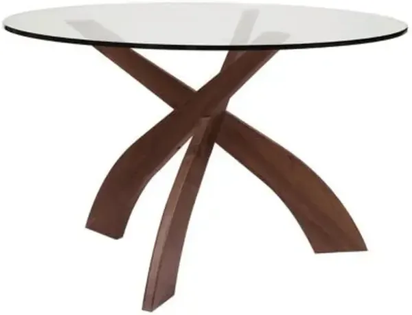 Statements Entwine Round Glass Top Dining Table