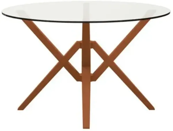 Exeter Round Glass Top Dining Table