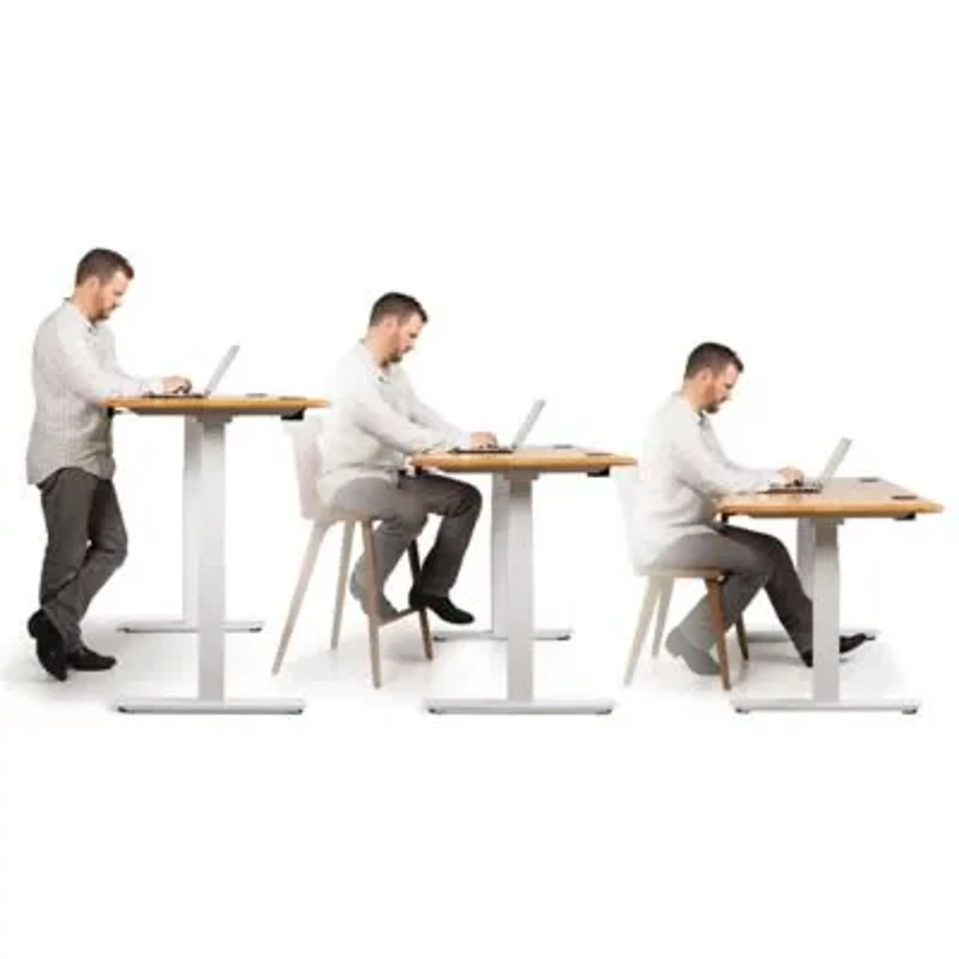 Invigo Ergonomic Sit Stand Desk With Monitor Arm Lumens Light Living ...