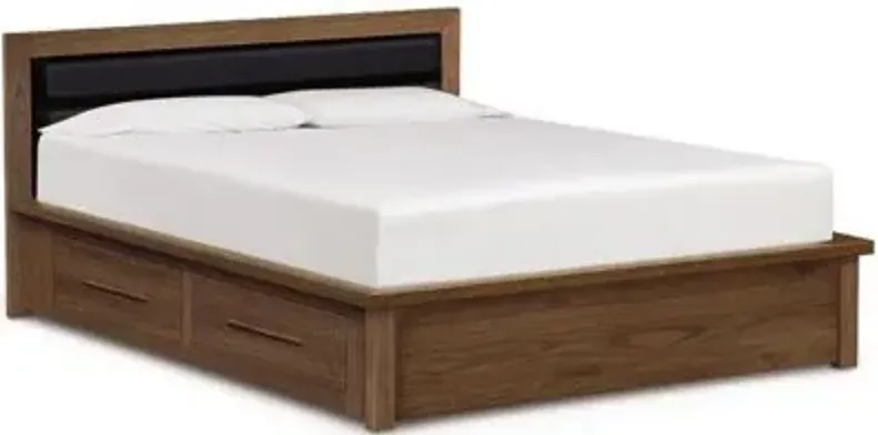 Moduluxe Storage Base Bed with Upholstered Headboard