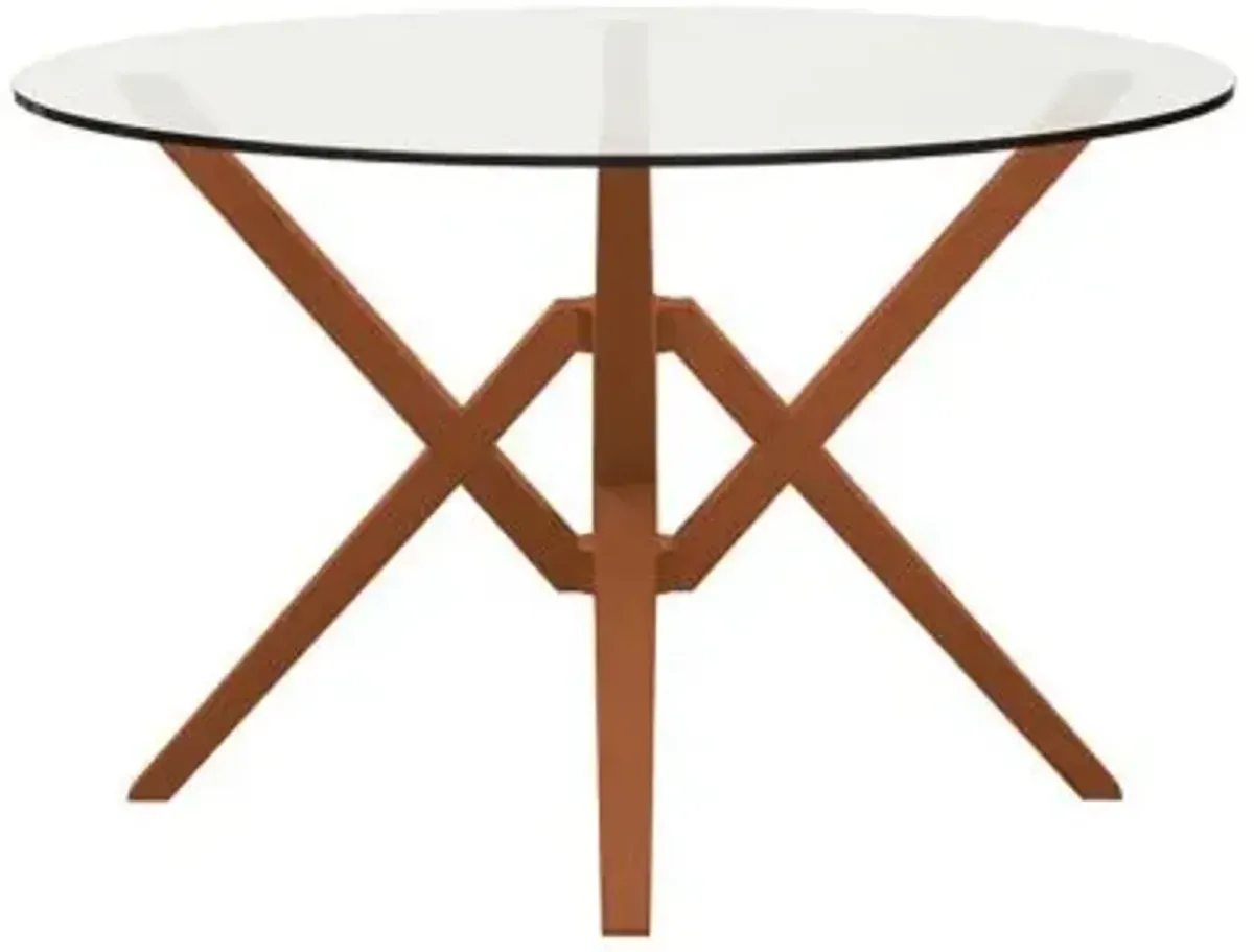 Exeter Round Glass Top Dining Table