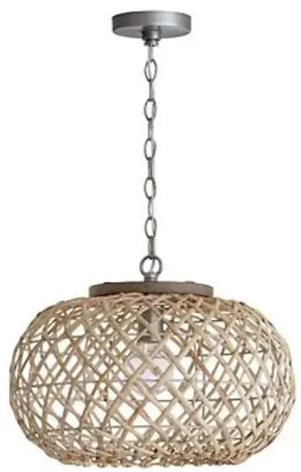 Woven Rattan Round Pendant