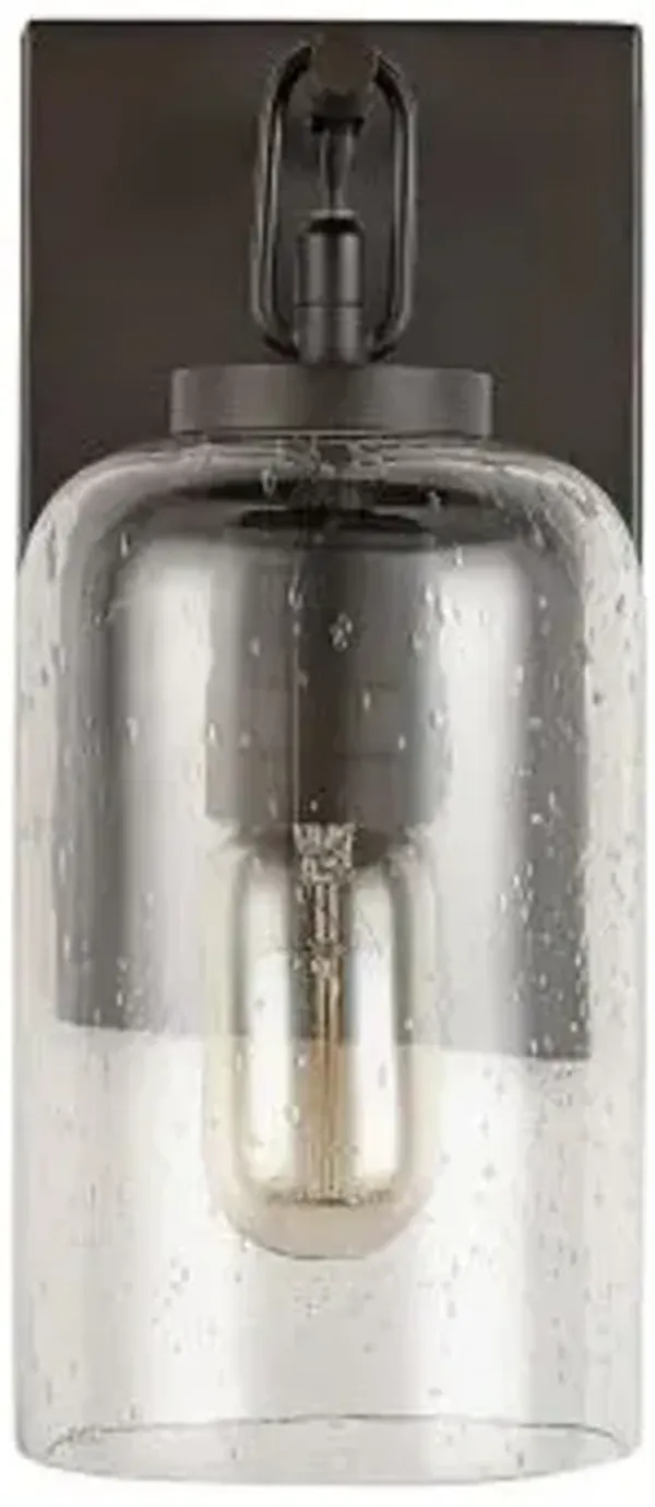 Simple Seeded Glass Wall Sconce