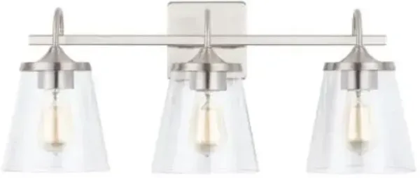 Seeded Glass Bell Vanity Light