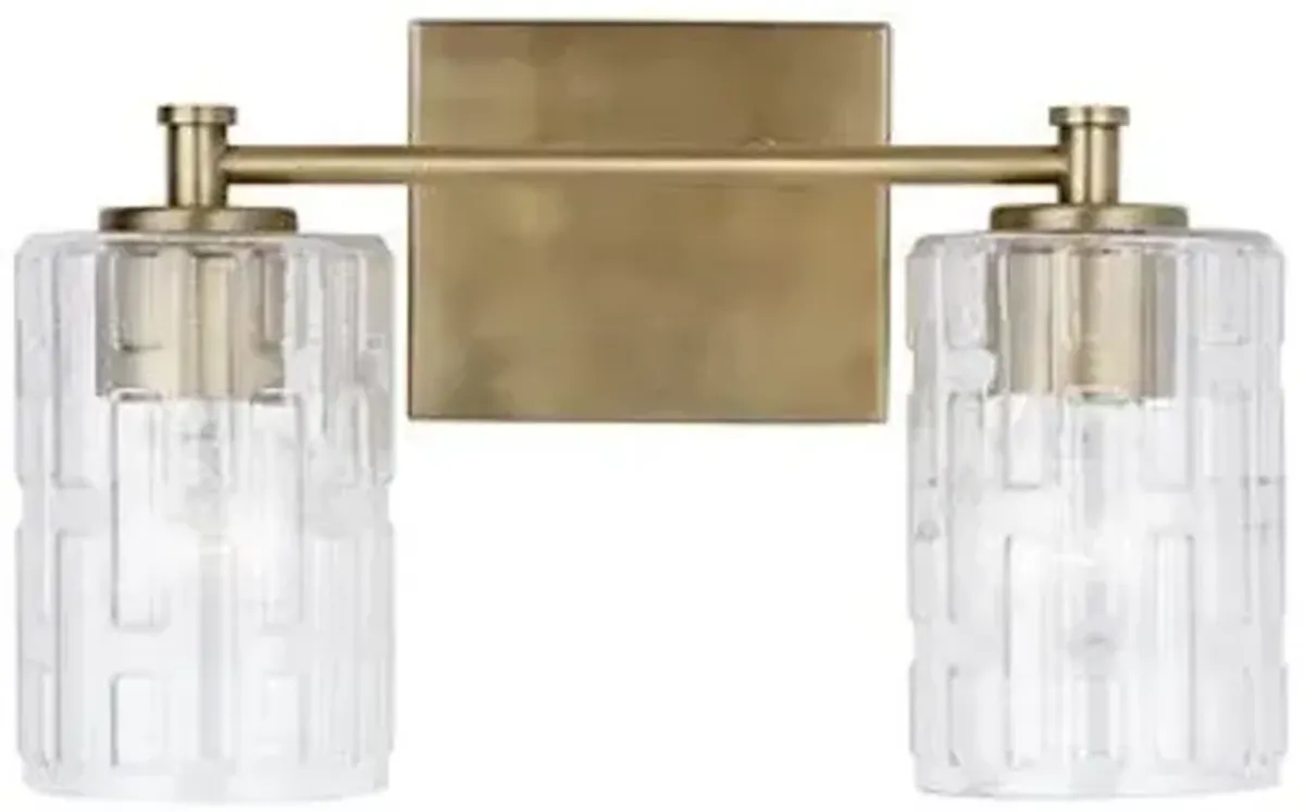 Seeded Impressed Glass Vanity Light