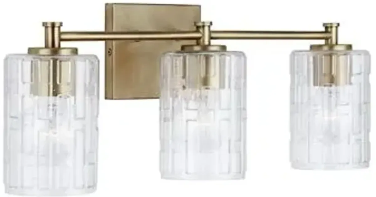 Seeded Impressed Glass Vanity Light