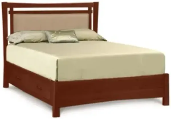 Monterey Bed with Storage + Upholstered Panel, Full