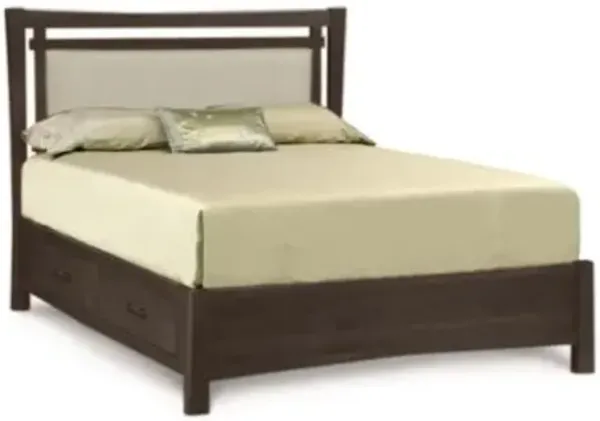 Monterey Bed with Storage + Upholstered Panel, Full