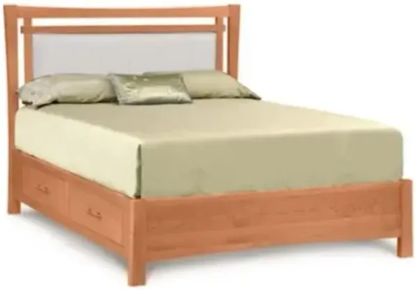Monterey Bed with Storage + Upholstered Panel, King