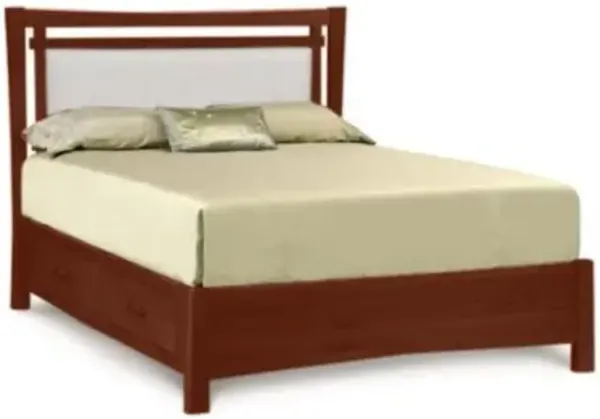 Monterey Bed with Storage + Upholstered Panel, Cal King