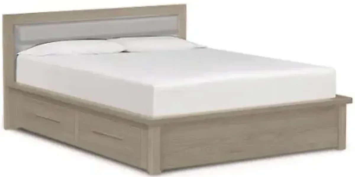 Moduluxe 35-Inch Storage Bed with Leather Headboard