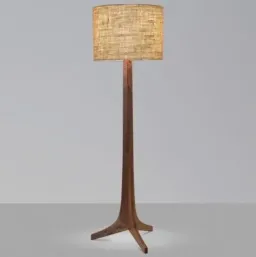 Burlap /  Brushed Brass- Dark Stained Walnut color