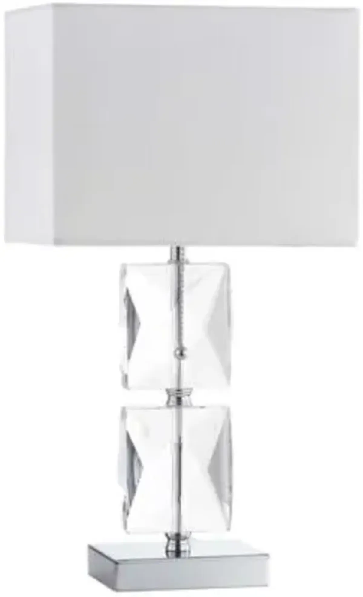 Crystal Rolled Edge Rectangular Table Lamp
