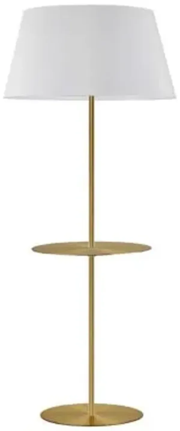 Gretchen Round Base Floor Lamp with Shelf