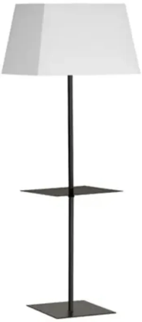 Gretchen Square Base Floor Lamp with Shelf