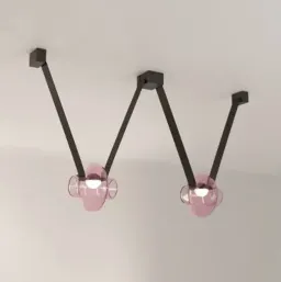 Clear Pink / Anodized Aluminum- Frosted Glass color