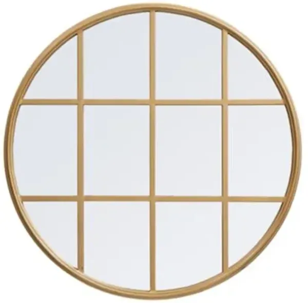 Motif Round Window Pane Mirror