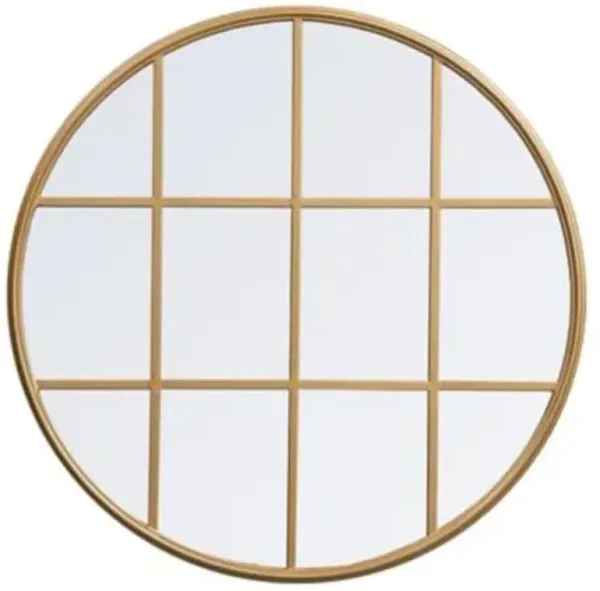 Motif Round Window Pane Mirror