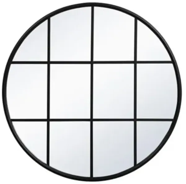 Motif Round Window Pane Mirror
