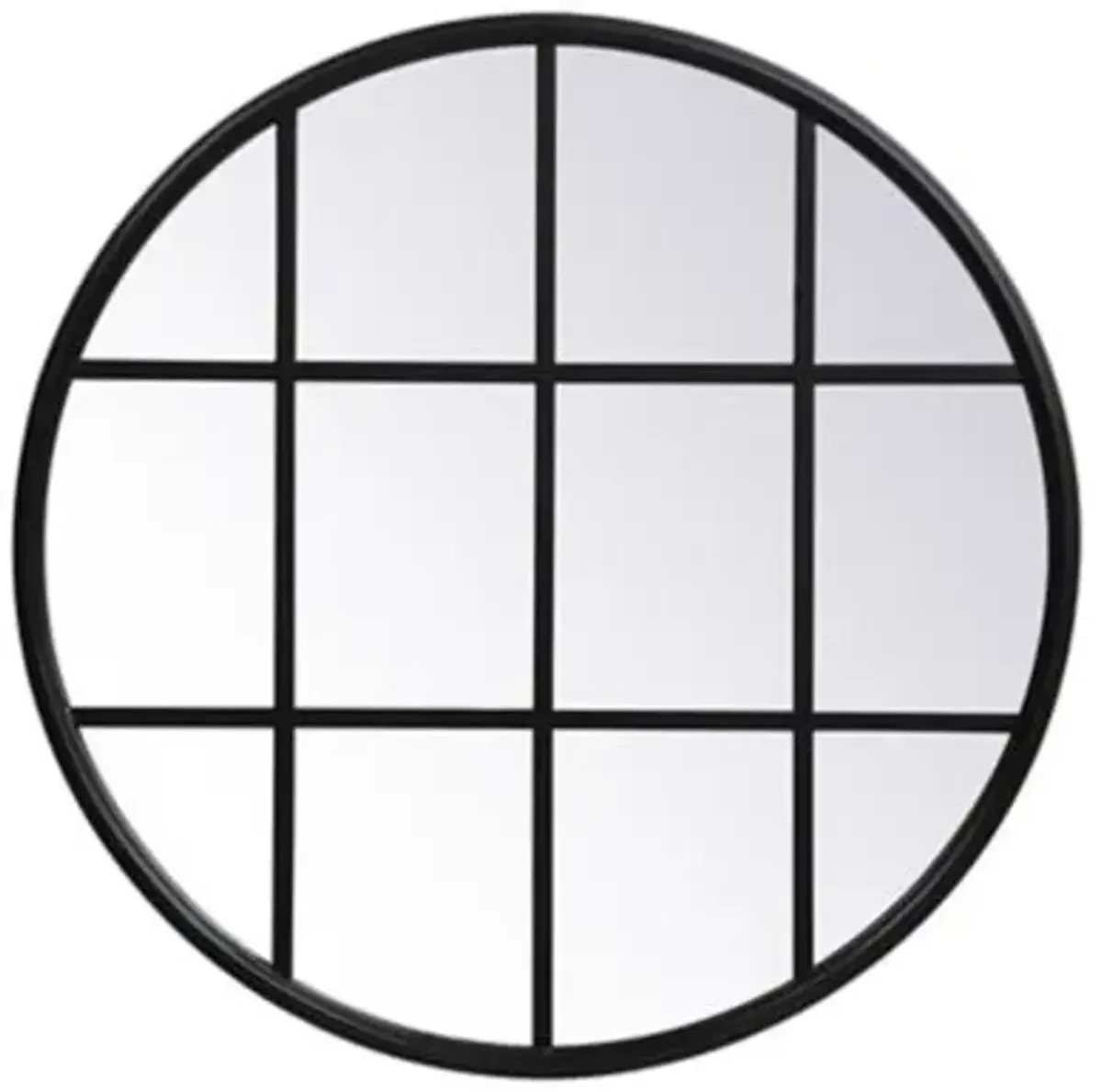 Motif Round Window Pane Mirror