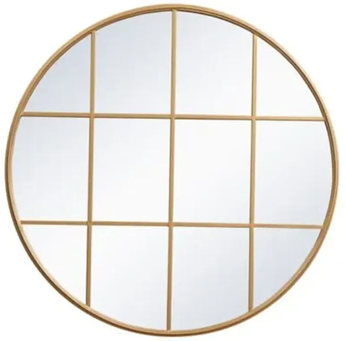 Motif Round Window Pane Mirror