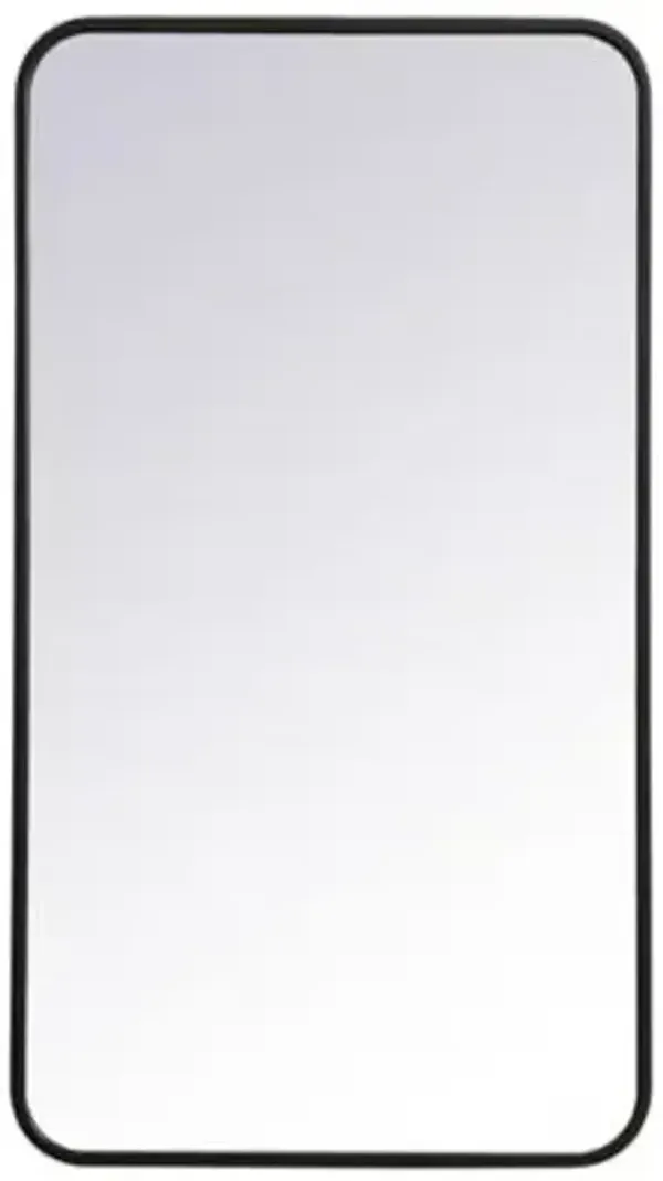 Evermore Soft Corner Metal Rectangular Vanity Mirror