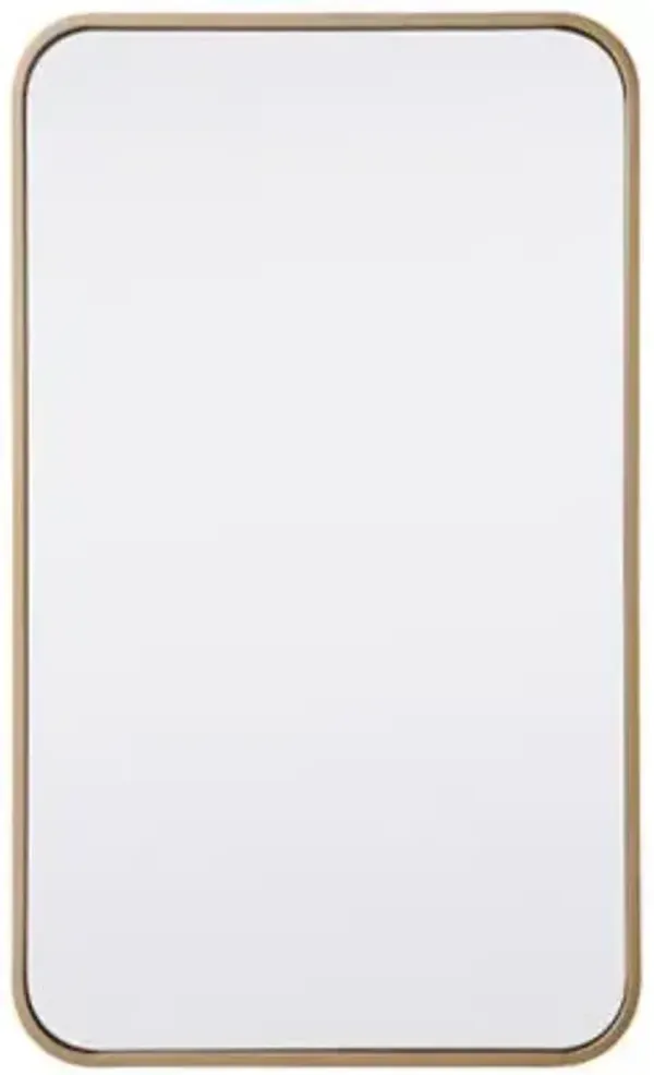 Evermore Soft Corner Metal Rectangular Vanity Mirror