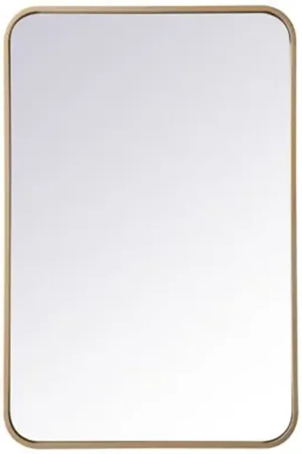 Evermore Soft Corner Metal Rectangular Vanity Mirror