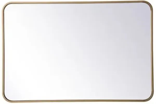 Evermore Soft Corner Metal Rectangular Vanity Mirror