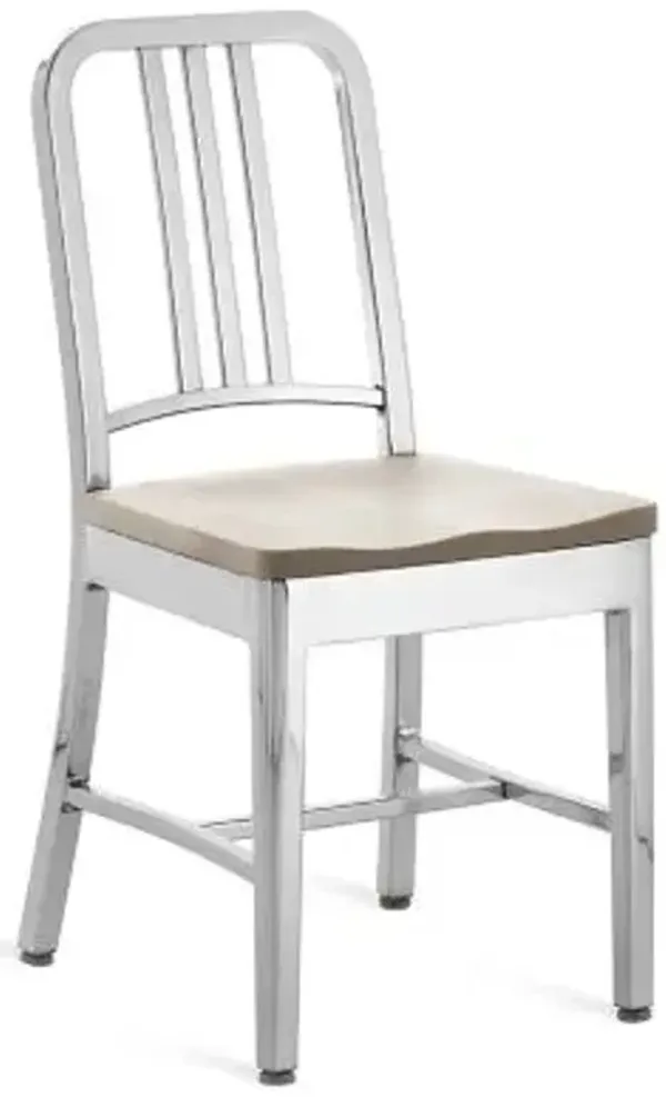 Navy Chair with Wood Seat