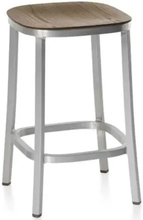 1 Inch Counter Stool, Wood Seat